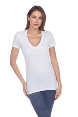 3203 Junior's Tri Blend Short Sleeve Deep V-Neck Tee