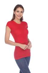 6050 Juniors Cap Sleeve Cotton Slub Tee