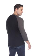 6570 Men's 3/4 Sleeve Cotton Slub Crewneck Raglan