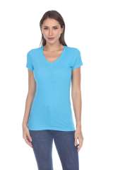 5003 Juniors Cap Sleeve "Tear Drop" V-Neck Tee