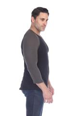 6570 Men's 3/4 Sleeve Cotton Slub Crewneck Raglan