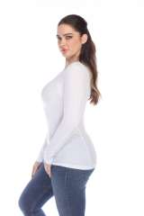6100 Junior's Long Sleeve Thermal Crew Neck Tee