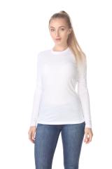 3100 Junior's Long Sleeve CVC Blended Crew Neck Tee