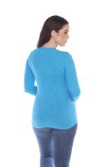 6150 Junior's Long Sleeve Cotton Slub Crewneck Tee