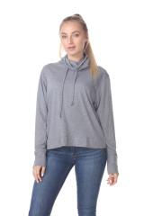 3217 Junior's Relaxed Mock Neck Long Sleeve Pullover