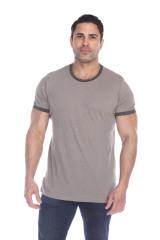 3602 Men's Short Sleeve CVC Blended Crew Neck Ringer Tee