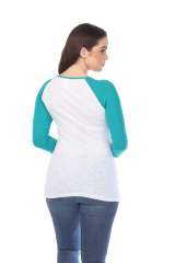 6054 Juniors Boat Neck 3/4 Sleeve Cotton Slub Raglan