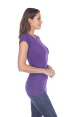 6050 Juniors Cap Sleeve Cotton Slub Tee