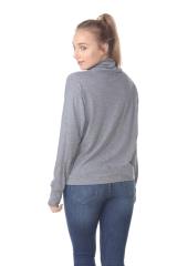 3217 Junior's Relaxed Mock Neck Long Sleeve Pullover