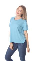 3216 Junior's Rolled Cuff Short Sleeve Boxy Tee