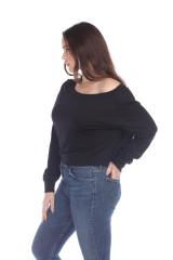 3904 Junior's Bamboo Blend Crop Long Sleeve Pullover