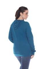 6152 Junior's Long Sleeve Cotton Slub Zip-Up Hoodie