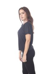 3216 Junior's Rolled Cuff Short Sleeve Boxy Tee