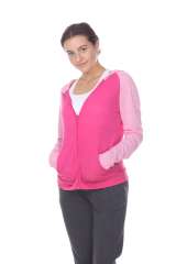 6153C Juniors 2-Tone Zip Front Pocket Hooded Jacket