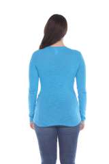 6150 Junior's Long Sleeve Cotton Slub Crewneck Tee
