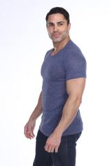3700 Men's Poly Linen Blended Crewneck Tee