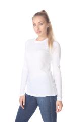 3100 Junior's Long Sleeve CVC Blended Crew Neck Tee