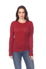 6150 Junior's Long Sleeve Cotton Slub Crewneck Tee