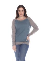 3102 Junior's Cotton Poly Contrast Raglan Long Sleeve Pullover