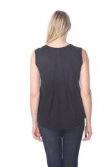 7311 Ladies Poly Viscose Pleated Back Tank Top
