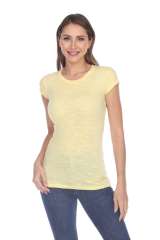 6050 Juniors Cap Sleeve Cotton Slub Tee