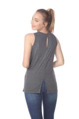 3311 Junior's Poly Viscose Tank Top with Slit Back