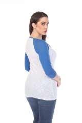 6054 Juniors Boat Neck 3/4 Sleeve Cotton Slub Raglan