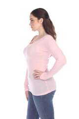 5101 Juniors Long Sleeve Scoop Neck Tee