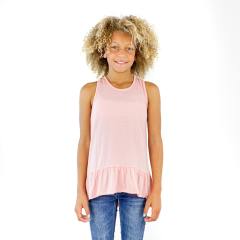 9013 Girl's Tied Racerback Ruffle Tank