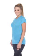 3800 Junior's Short Sleeve Poly Linen Crew Neck Tee