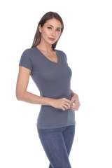 5003 Juniors Cap Sleeve "Tear Drop" V-Neck Tee