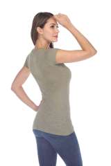 6050 Juniors Cap Sleeve Cotton Slub Tee
