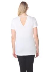 7313 Ladies Modal Blend Casual Open V Back Short Sleeve Tee