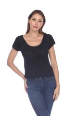 3401 Junior's Poly Rayon Slub Short Sleeve Boxy Tee