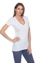 3203 Junior's Tri Blend Short Sleeve Deep V-Neck Tee