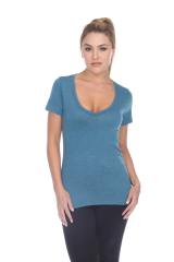 3203 Junior's Tri Blend Short Sleeve Deep V-Neck Tee