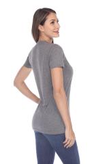 3800 Junior's Short Sleeve Poly Linen Crew Neck Tee