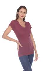 6053 Juniors Cap Sleeve Cotton Slub Tee