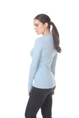 3100 Junior's Long Sleeve CVC Blended Crew Neck Tee