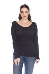 5101 Juniors Long Sleeve Scoop Neck Tee