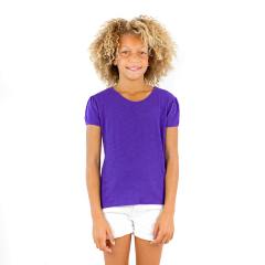 9012 Girl's Puff Sleeve Crew Tee