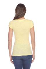6050 Juniors Cap Sleeve Cotton Slub Tee