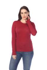 6150 Junior's Long Sleeve Cotton Slub Crewneck Tee