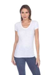 6053 Juniors Cap Sleeve Cotton Slub Tee
