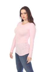 6150 Junior's Long Sleeve Cotton Slub Crewneck Tee