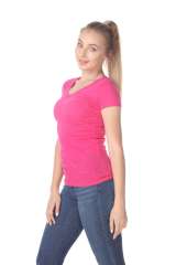 6053 Juniors Cap Sleeve Cotton Slub Tee