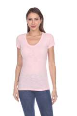 6053 Juniors Cap Sleeve Cotton Slub Tee