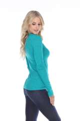 6150 Junior's Long Sleeve Cotton Slub Crewneck Tee