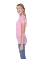 3800 Junior's Short Sleeve Poly Linen Crew Neck Tee
