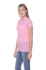 3800 Junior's Short Sleeve Poly Linen Crew Neck Tee